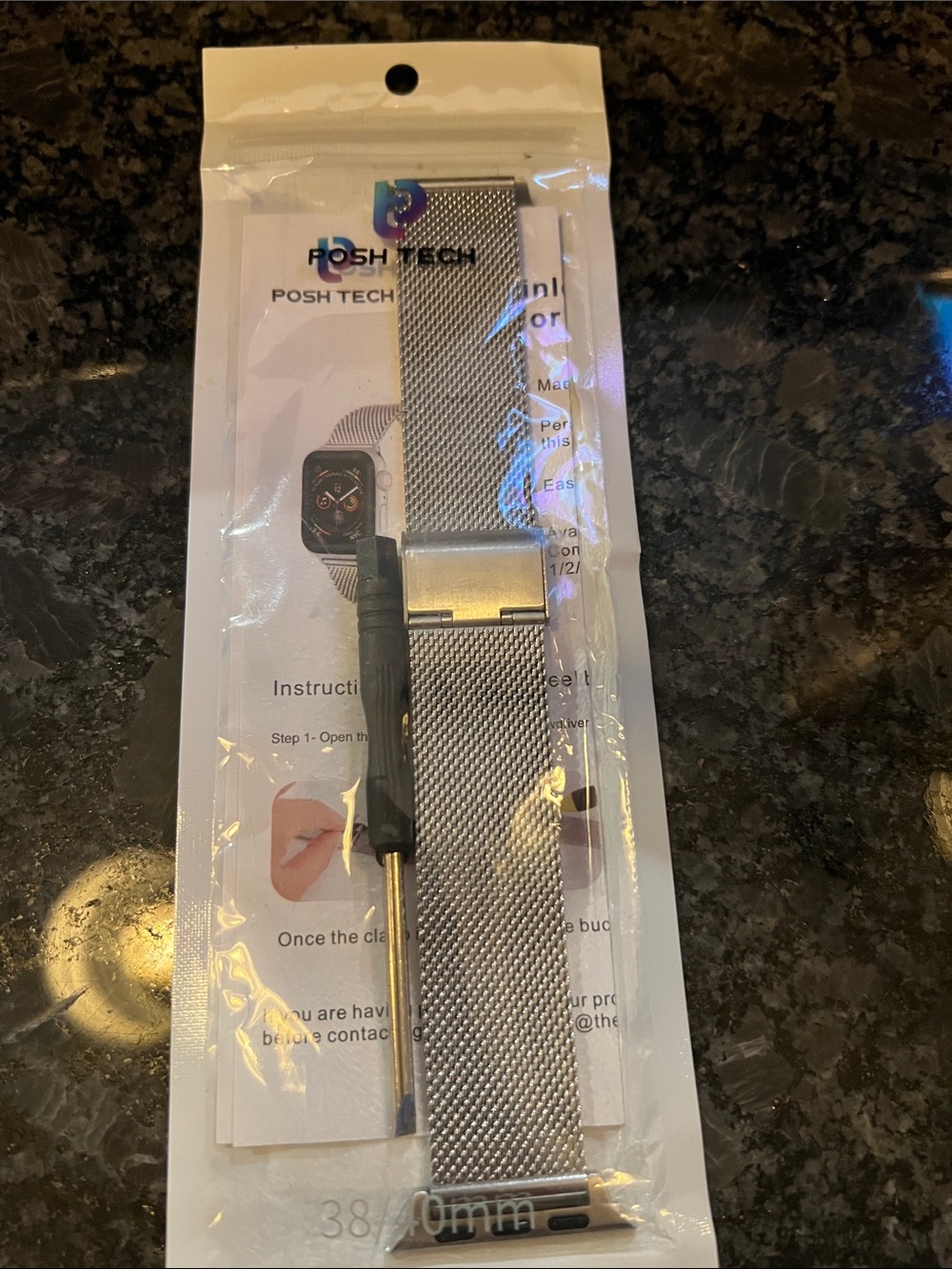 POSH TECH Silver Milanese Loop Watch Band for 38/40mm Apple Watch